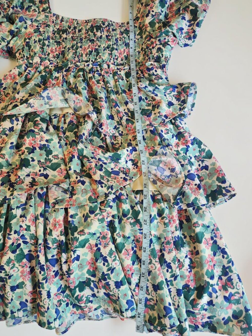 🌼 First Love Dress Size Large NWT | Floral Smocked Babydoll Mini - Picture 11 of 12